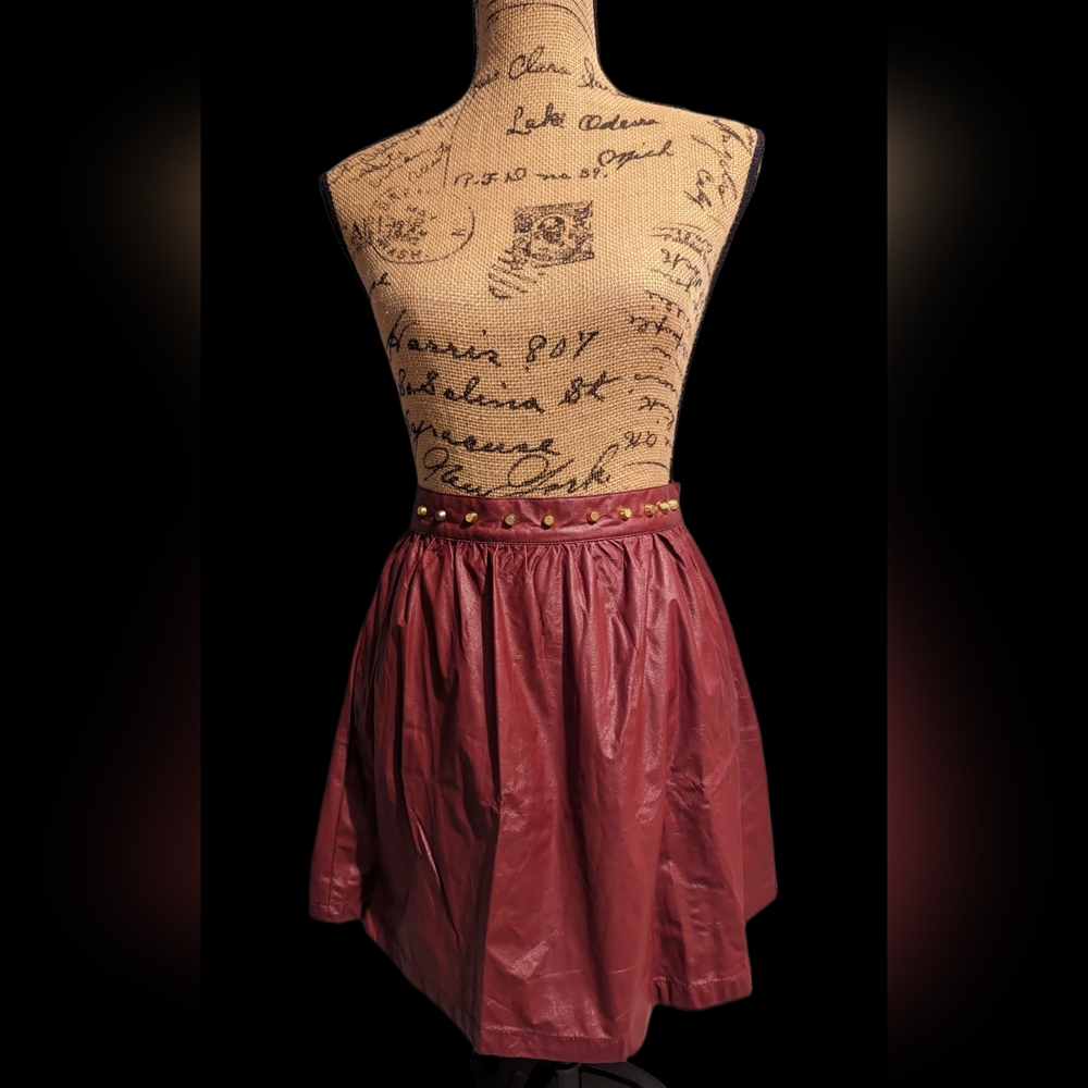 Faux Leather Gold Studded Skirt NWT